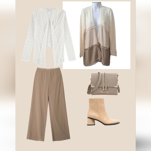 Style & Co Ombre Sweater Open Front Fringe Accent Size Medium - Picture 9 of 10